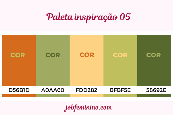 paletas de cores em verde e laranja 4 - 10 Paletas de Cores em tons de verde e laranja para usar no feed do Instagram