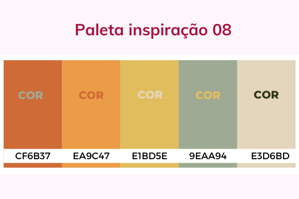 paletas de cores em verde e laranja 11 min 1 - 10 Paletas de Cores em tons de verde e laranja para usar no feed do Instagram